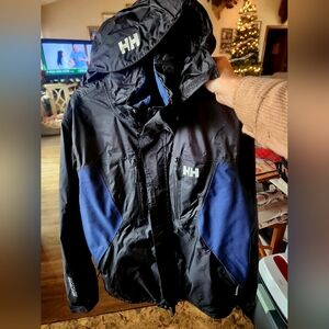 Helly Hansen Black and Navy Hooded Jacket